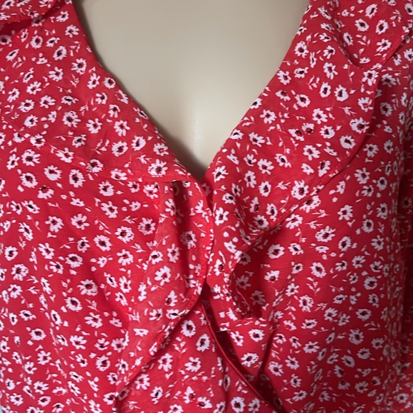 H&M Ruffle Red Floral Dress - Picture 3 of 4